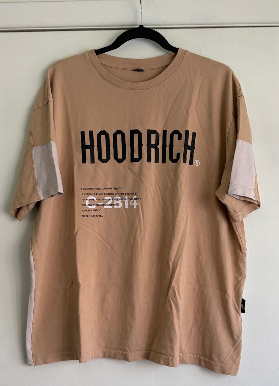 Hoodrich Men's OG Aspire World Map Graphic Streetwear T-Shirt Beige XL